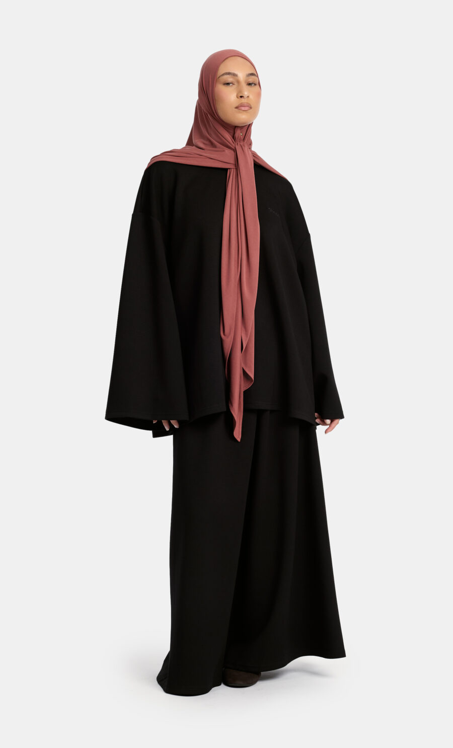 A LINE SKIRT SET - BLACK, S