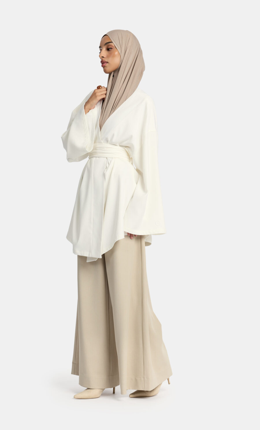 WRAP KIMONO TOP - WHITE, S