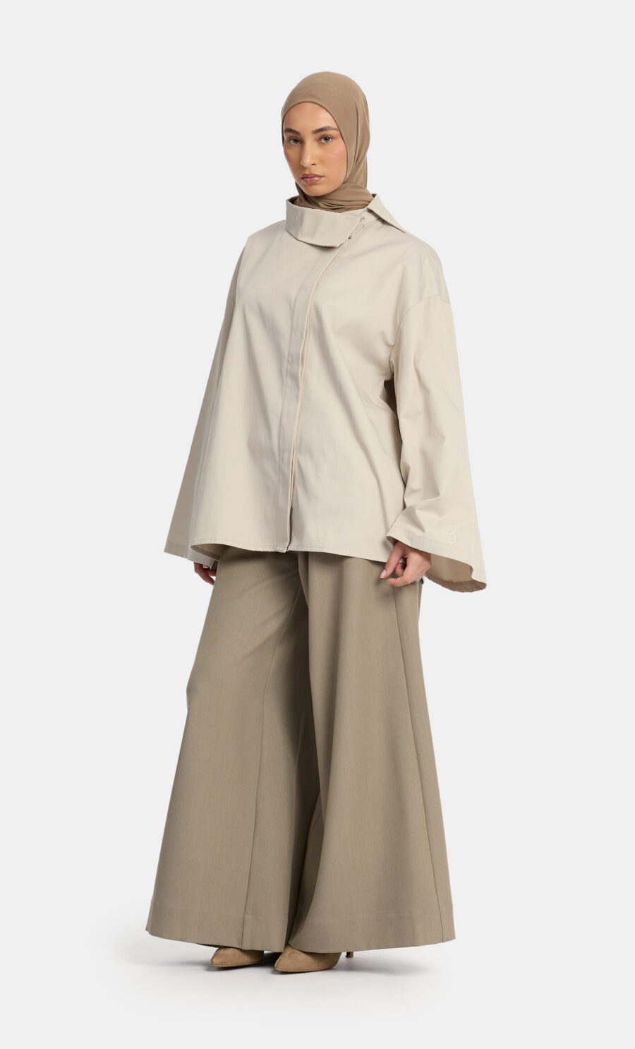 WIDE PANTS - MUSHROOM, S