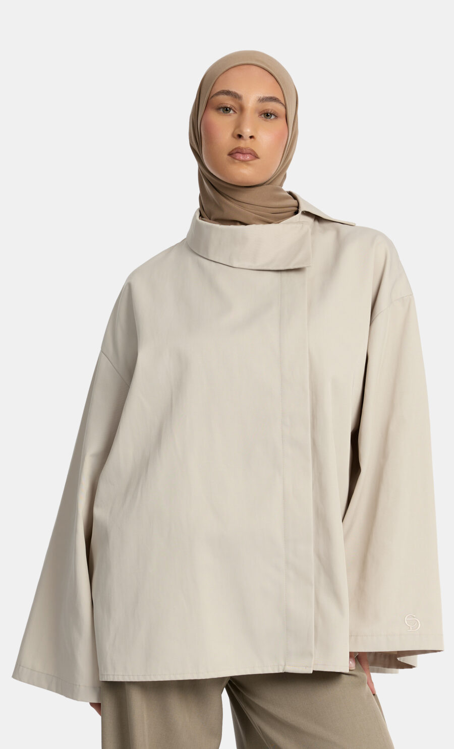 BOXY TRENCHCOAT - LIGHT BEIGE, S