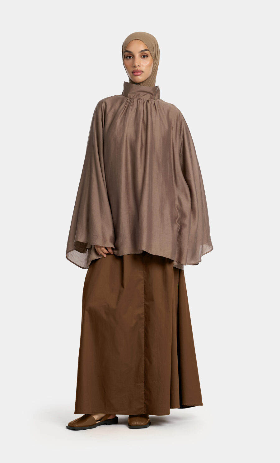 A-LINE SKIRT - DEEP BROWN, XS