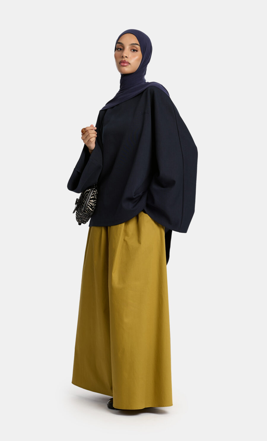 A-LINE SKIRT - OLIVE MUSTARD, L