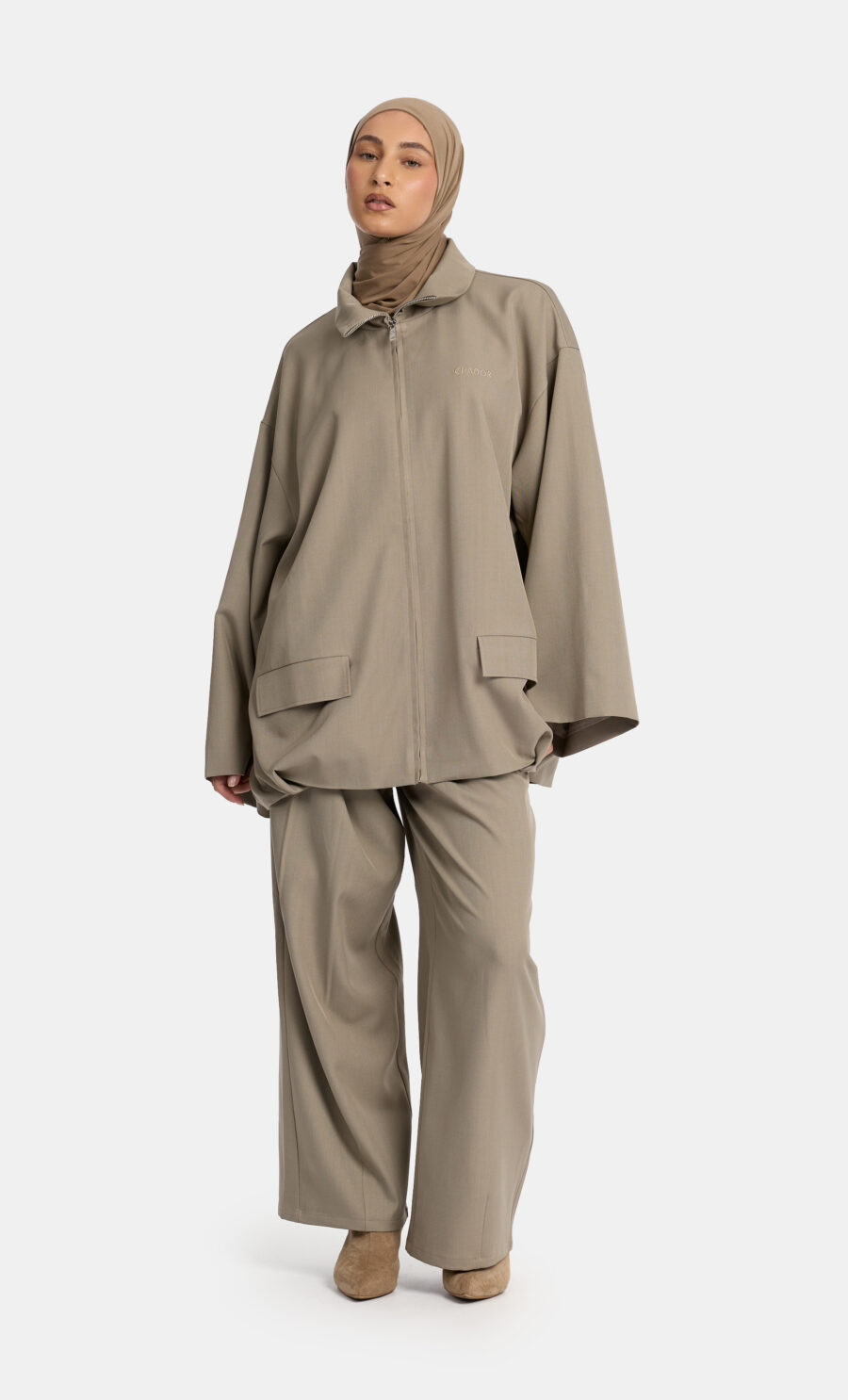 TAILORED JACKET SET - STONE, S