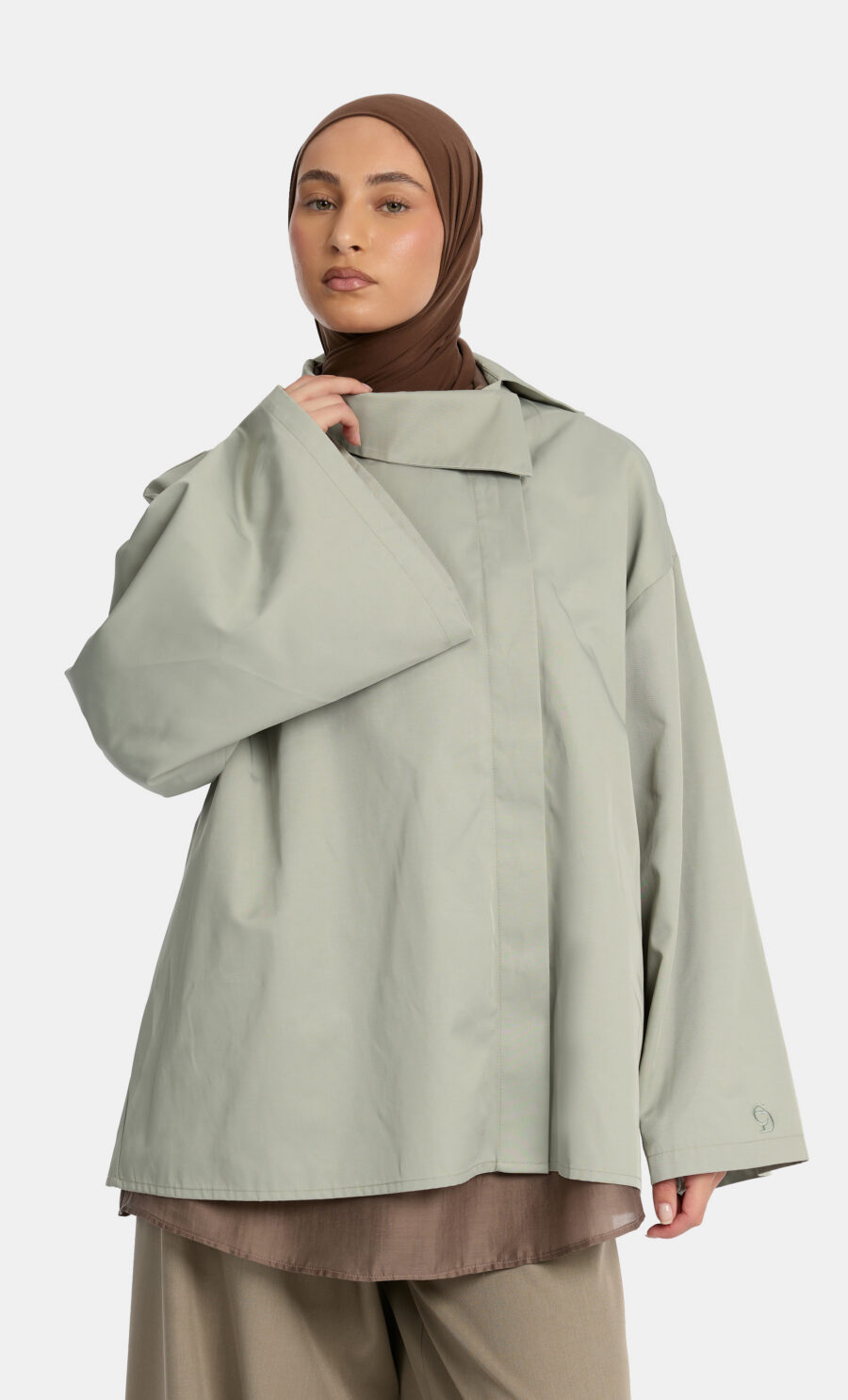 BOXY TRENCHCOAT - MINTEDSAGE, S