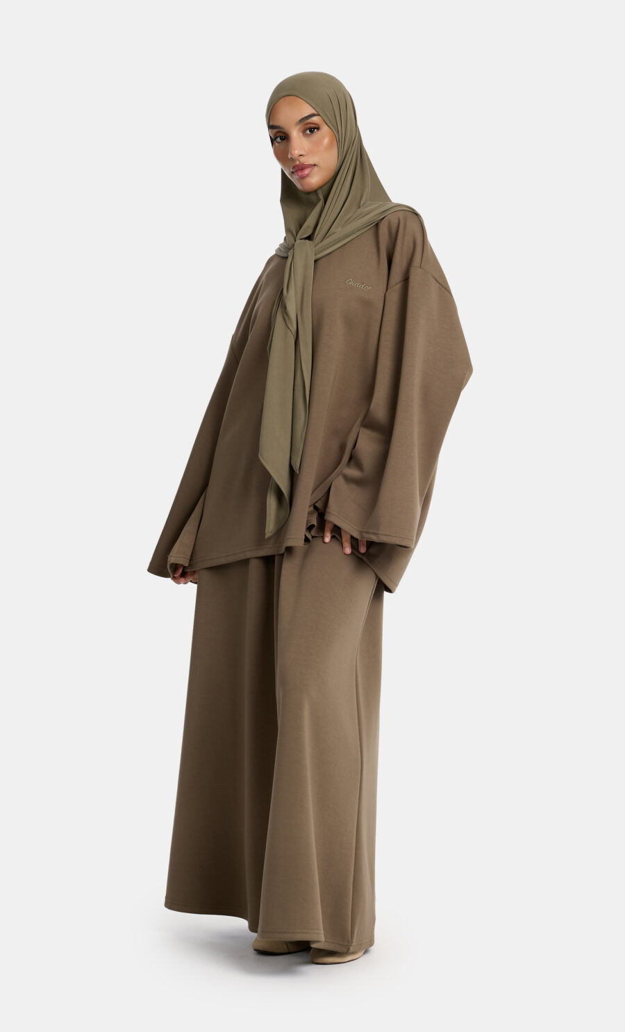 A LINE SKIRT SET - TAUPE, XL