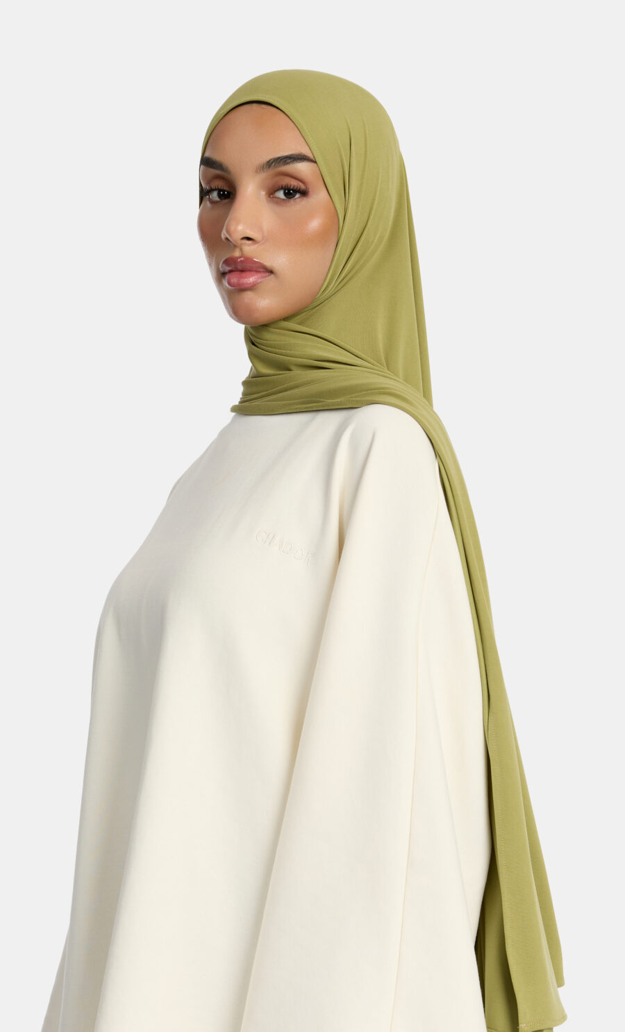 BREATHABLE JERSEY SCARF - OLIVE GREEN