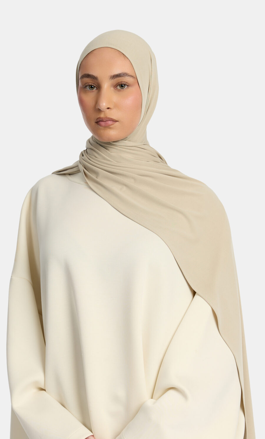 BREATHABLE JERSEY SCARF - MUSHROOM
